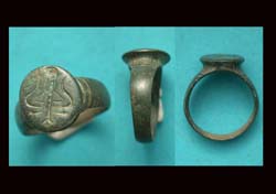 Ring, Medieval, Men's, Raised Bezel, Floral intaglio, ca, 12th-15th Cent AD